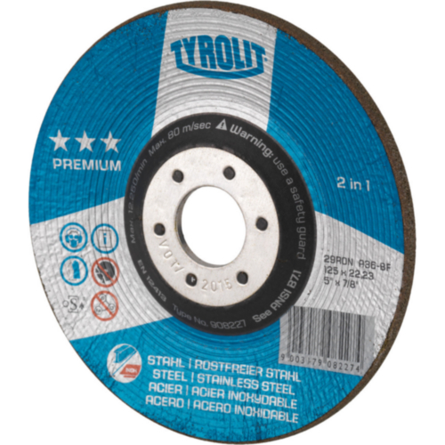 Tyrolit Roughening disc RONDELLER® dm178xTmmgranulation 24 offset (stainless) steel bore