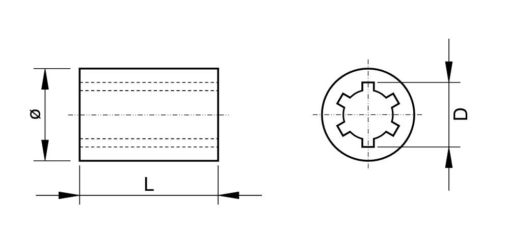 STEEL C40 SPLINED BUSHES