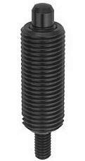 KIPP Indexing plungers with threaded pin, without collar, without locknut Metrisches feines Gewinde Steel 5.8, hardened pin Black oxide