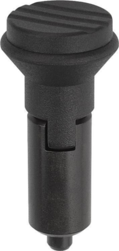 KIPP Indexing plungers without collar, high, with locking slot Acero soldable 1.0403 / 5.8, pino endurecido Oxidado negro