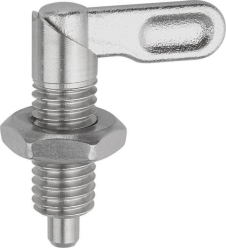 KIPP Cam-action indexing plungers with nut Metric fine thread Stainless steel 1.4305, pin not hardened