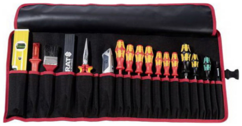 Tool roll 20 compartments W740xH330mm nylon black/red PARAT