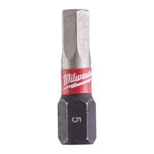 Milwaukee Sockwave Impact Duty Hexagonal Screwdriver Bit 5mm 1/4" Hex 25mm