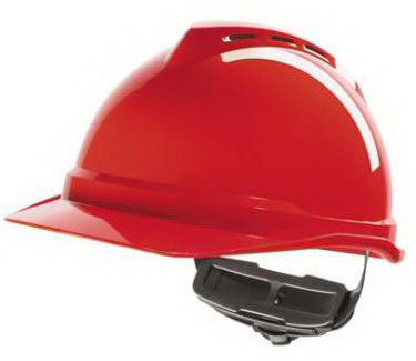 MSA Hard hat V-Gard 4-point textile 500 Red FTIII+F
