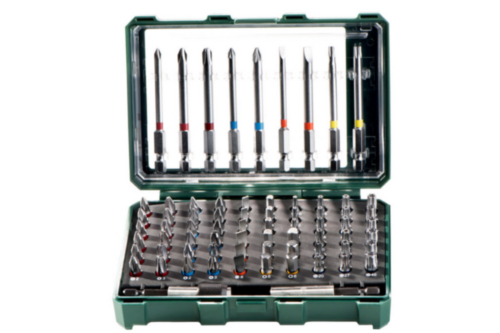 Metabo Hexagon/Slotted/Phillips/Pozidriv/Torx Bit Set în cutie Magnetic 71-Piece