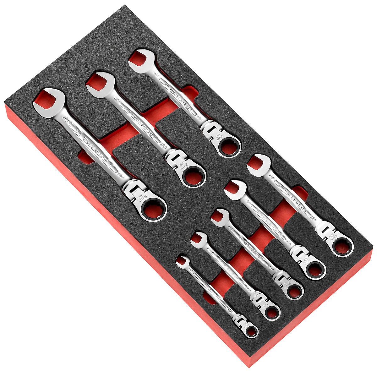 Facom Tool Tray for MODM.467FJU8 Ratchet Combination Wrench Set Foam Black/Red 188 x 418 x 45mm