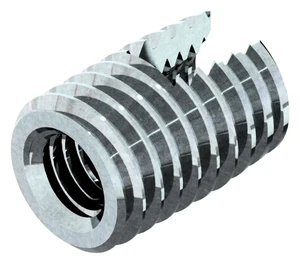 Self-cutting threaded insert type 302 Steel Case-hardened Zinc plated