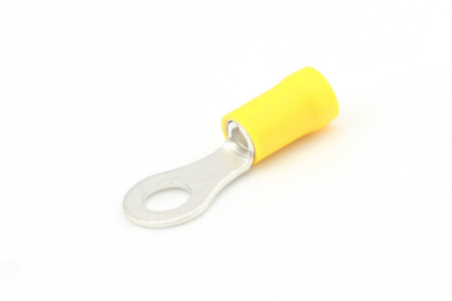 Ripca Ring cable lug 2.5-6.0mm² yellow Ø 6.4mm with socket 50 pieces