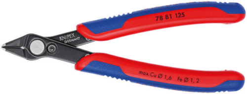 Knipex Electronic Super Knips® with multi-component grips burnished 125 mm (self-service card/blister)