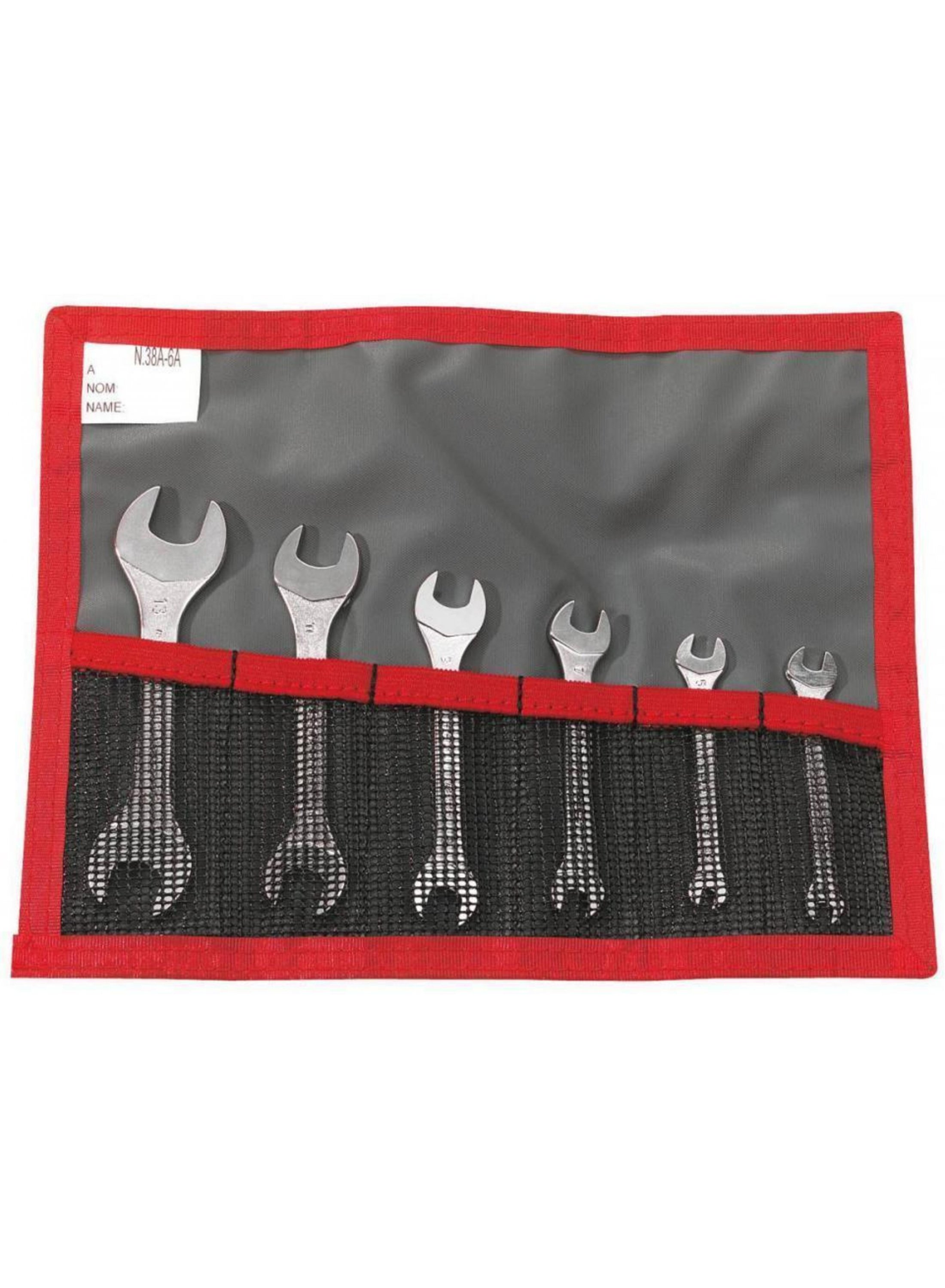 Facom Roll Bag for 22 Wrench Set with 6 Pockets Nylon Black/Red