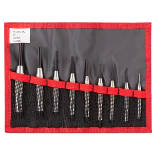 Facom Roll Bag for 251A.JT9 Set de poinçons avec 9 poches Nylon Noir/Rouge