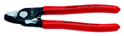 Knipex Cable Shears with opening spring plastic coated burnished 165 mm (self-service card/blister)