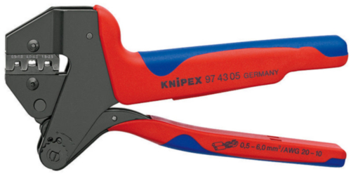 Pinze a crimpare Knipex per connettori a spina aperta non isolati 20-10AWG bruniti Lunghezza 8