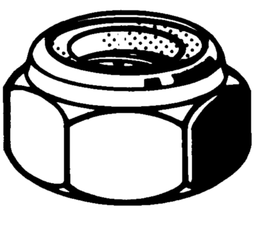 Porca auto bloqueante sextavada com inserto não metálico DIN 985 Aço Camada de zinco isento Cr<sup>6+</sup>- ISO 10683 flZnnc |6| M18