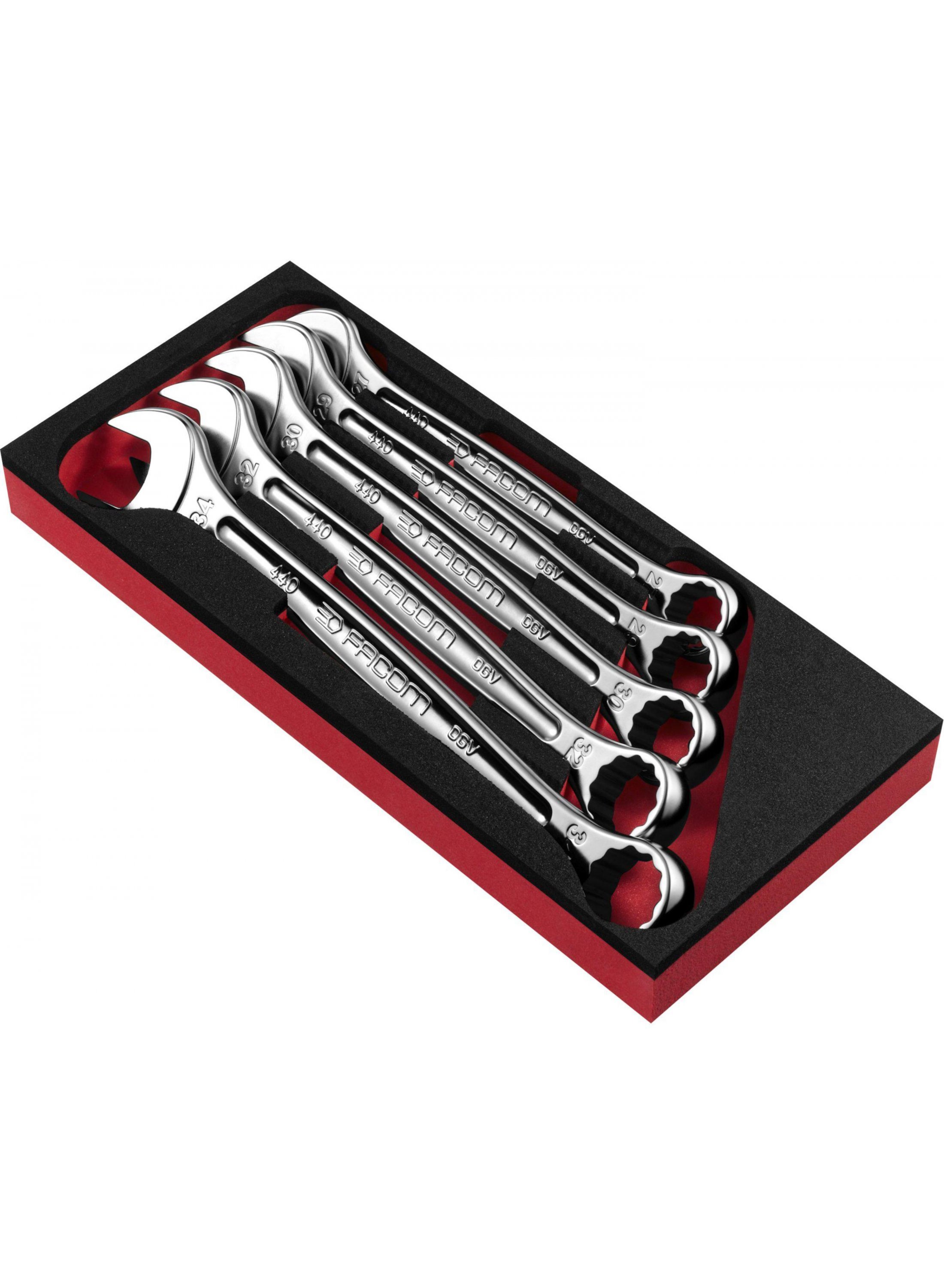 Facom Tool Tray for MODM.440-2 Combination Wrench Set Foam Black/Red 188 x 418 x 45mm