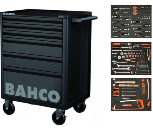 Een deel methodologie doel Bahco Gevulde gereedschapswagen 6 lades,zwart, 130-delig (9X163519) | Fabory