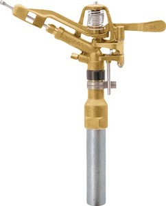 Circle and sector sprinkler V65S dm 35 m G1 inch ET brass with pointed tips GEKA