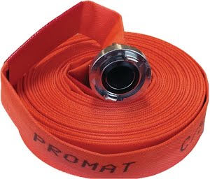 Tuyau pour bâtiment/industrie D. intérieur 52 mm longueur 20 m orange fluo PROMAT