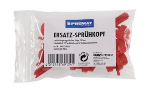 Promat Replacement spray head 12 spray heads & tubes ea. (150 mm)lastic bag CH