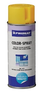 Promat Colour spray rape yellow silk finish RAL 1021 400 ml spray can CHEMICALS