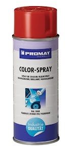 Promat Bombe de couleur rougeompier éclat brillant RAL 3000 400 ml bombe aérosol