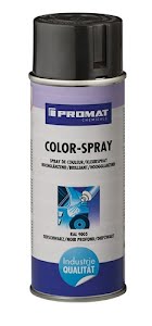 Promat Kleurspray diepzwart hoogglanzend RAL 9005 400 ml spuitbus CHEMICALS