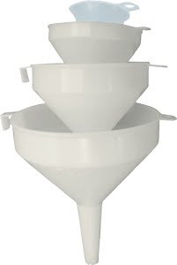 Funnel set 4-part 50, 75, 100, 120 mm plastic (PE) REILANG