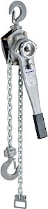 Promat Lever hoist load capacity 750 kg lift height 1.5 m support/load hook with safety