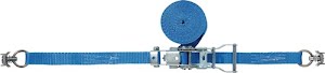 Lashing strap DIN 12195-2 length 4 m width 25 mm with ratchet + airline fitting