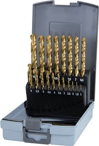 Twist drill set DIN 338 type N nominal dm 1–13 x 0.5 mm HSS TiN 25-part RUKO