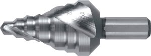 Step drill drill. range 6–25 mm HSS spiral-grooved no. of cutters 2 no. of steps