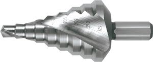 Step drill drilling range 6.5–32.5 mm HSS spiral-grooved no. of cutters 2 no. of