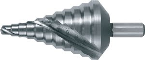 Step drill drilling range 6.5–40.5 mm HSS spiral-grooved no. of cutters 2 no. of