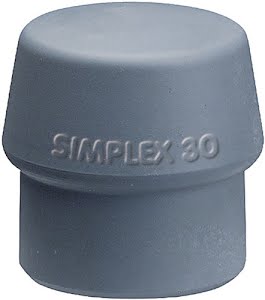 Kunststofhamerkop SIMPLEX hoofd-d. 60 mm TPE-mid grijs middelhard HALDER