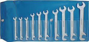 Double open-end spanner set 8-0100 10-part AF5-13 mm CV-steel chrome-plated smal