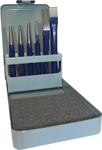 Tool set contents 6 parts chrome vanadium air-hard. steel, painted metal box PRO