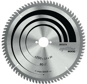 Bosch Circular saw blade external dm 250 mm no. of teeth 80 WZ/N bore 30 mm cut