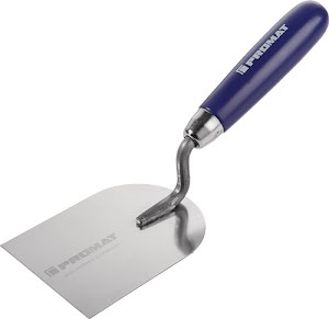 Promat Moulding trowel width 80 mm stainless, with beech handle stainless steel