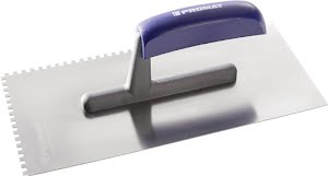 Promat Smoothing trowel length 280 mm width 130 mm toothing 6x6 stainless, w. beech han