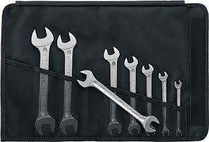 Stahlwille Double open-end spanner set 10/8 8-part AF6-22 mm chrome alloy steel