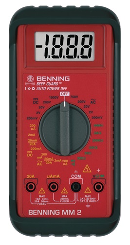 Multimeter MM 2 0.1 mV-750 V AC, 0.1 mV-1000 V DC RMS BENNING