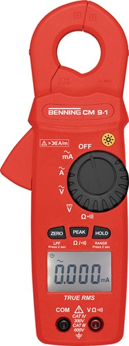 Leakage current clamp CM 9-1 measuring range 0.010 mA-60 A AC opening of pliers