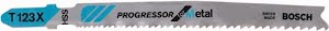 Bosch Jigsaw blade T 123 X overall length 100 mm serration 1.2-2.6 mm HSS 5 pc./ card