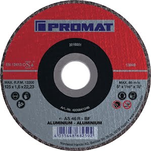 Disque à tronçonner D115x1,6mm droit aluminium perçage de 22,23 mm PROMAT