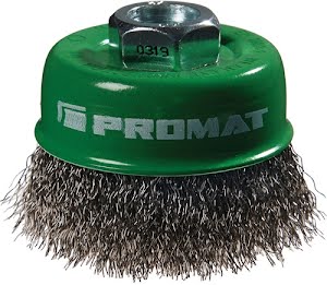 Wire cup brush dm 60 mm wire thickness 0.3 mm VA 12500 min-¹ PROMAT