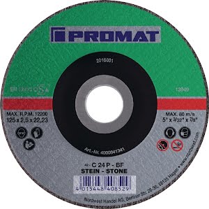 Disque à tronçonner D230x3mm droit Pierre perçage de 22,23 mm PROMAT