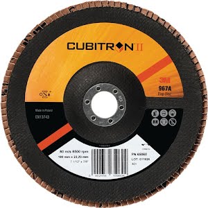 Lamellenslijpschijf Cubitron™ II 967A d. 125 mm korreling 80 + plat RVS keramisc