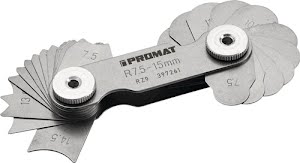 Radius guide 1.0-7 mm no. of blades 17 PROMAT