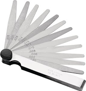 Feeler gauge blade thickness 0.05-1.0 mm steel length 100 mm no. of blades 20 PR