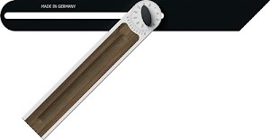 Bevel aluminium line rail length 330 mm aluminium with walnut insert ULMIA